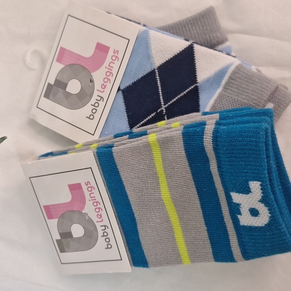 Baby LegStriped and Argyle Socks - Blue and Gray - Picture 2 of 2